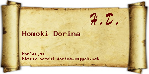 Homoki Dorina névjegykártya